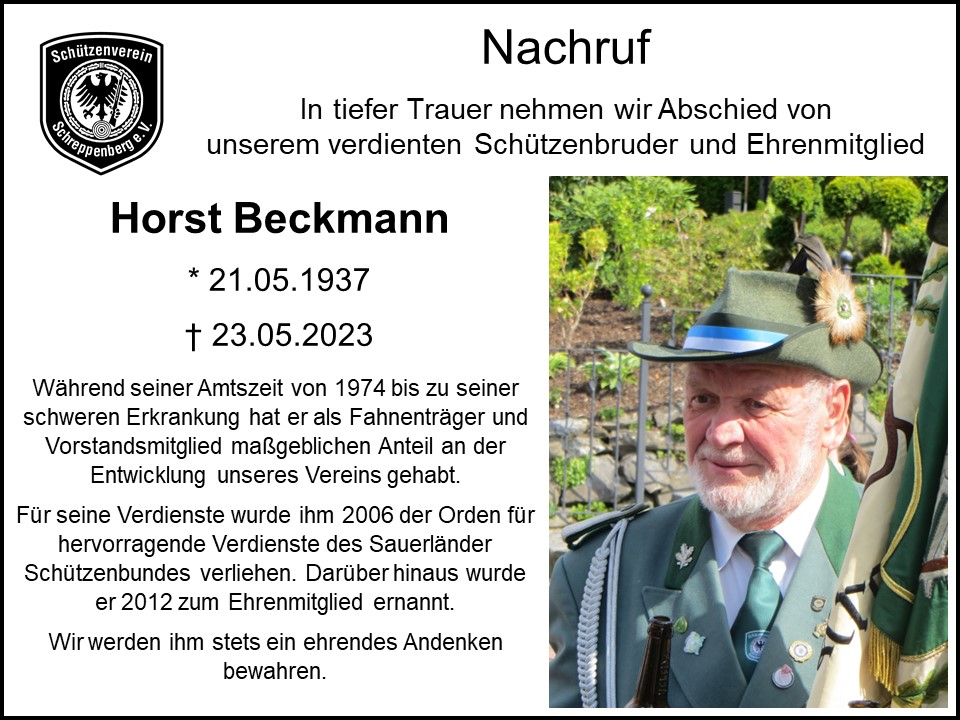Nachruf Horst Beckmann